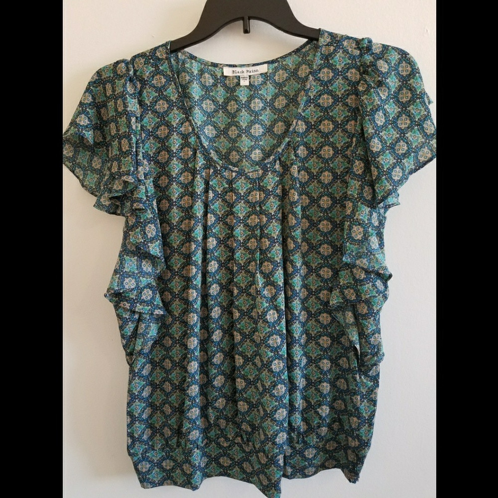 Black Rainn ruffled blouse