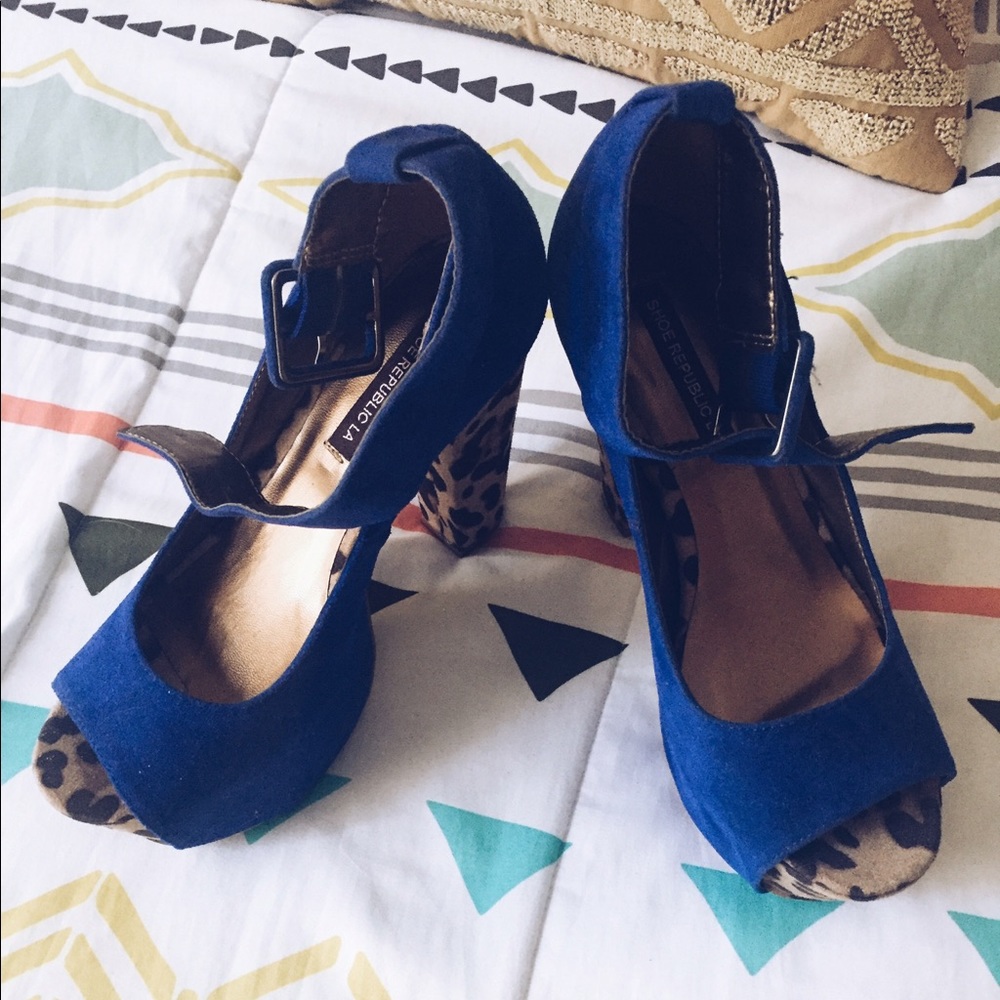 Blue/Cheetah Heels