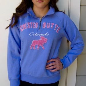 Quarter-zip pullover sweatshirt.