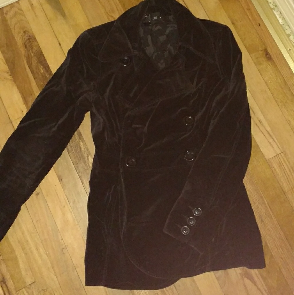 Calvin Klein Velvet Black Coat
