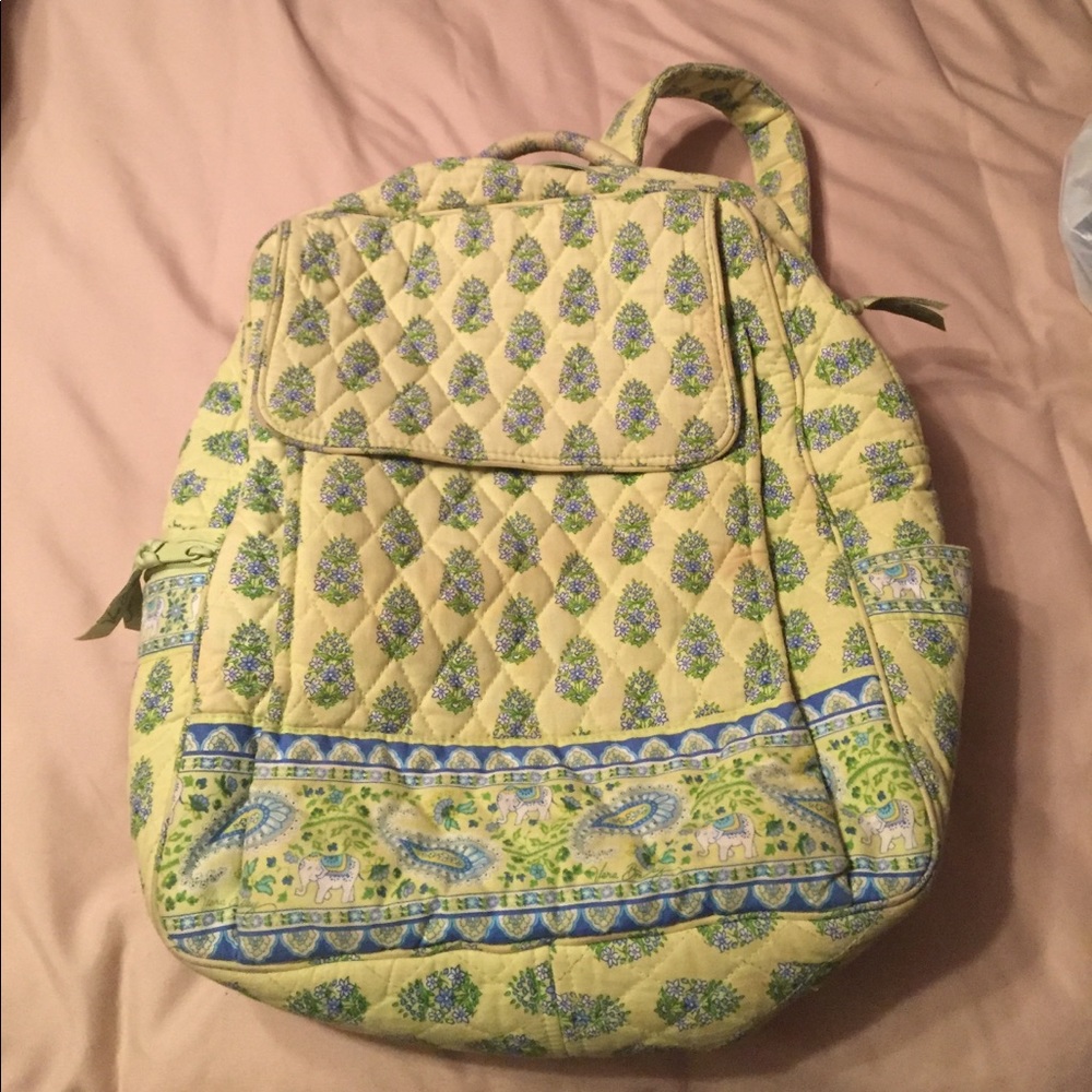 Vera Bradley book bag, brighter green in person!