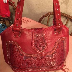 Montana west red purse with studs