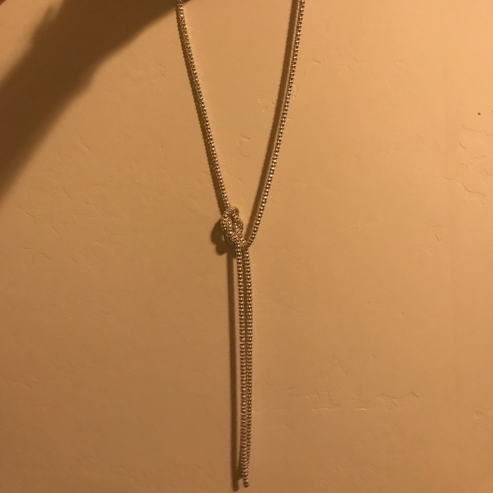 Silver tied necklace