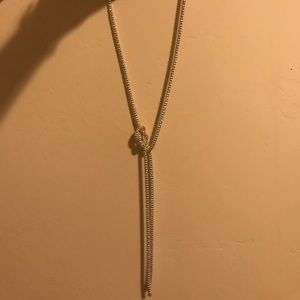 Silver tied necklace
