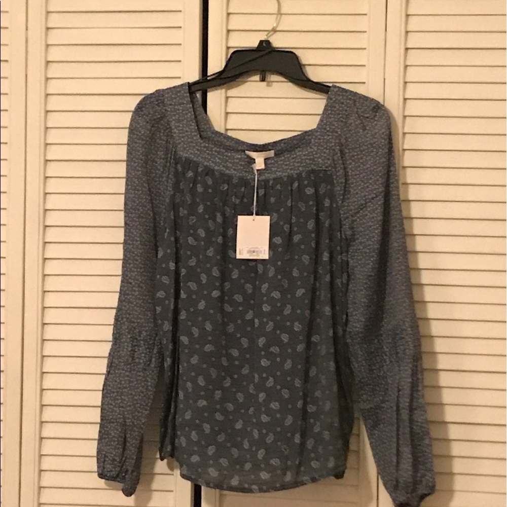 NWT long sleeve paisley print blouse