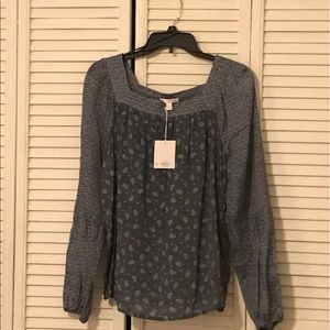 NWT long sleeve paisley print blouse
