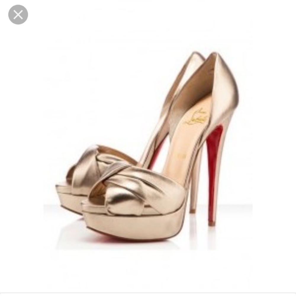 Gold Metallic Leather Volpi 150mm size 36.5