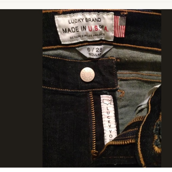 NEW LUCKY BRAND JEANS DARK SIZE 6/28 32" REGULAR - Picture 3 of 5