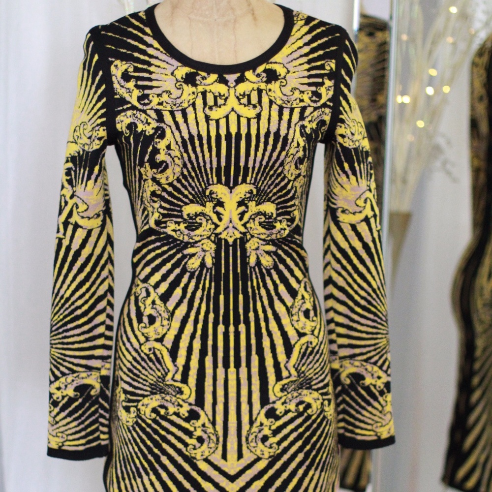 Black and yellow bandage dress