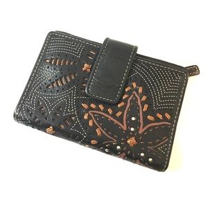 Black leather small bifold wallet