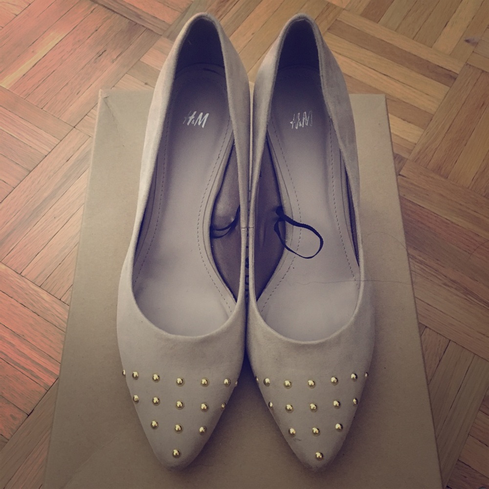 H&M studded suede heels