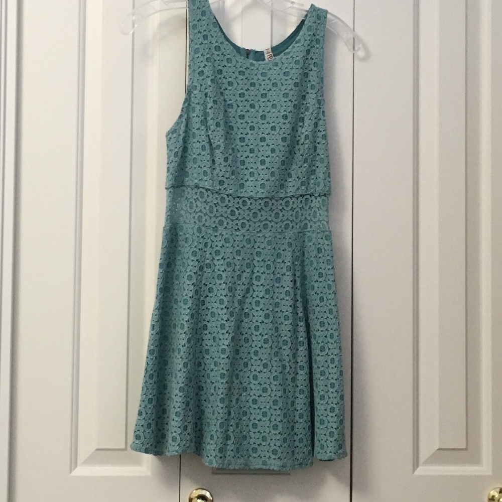 Mudd Light Blue Dress with a sheer midriff