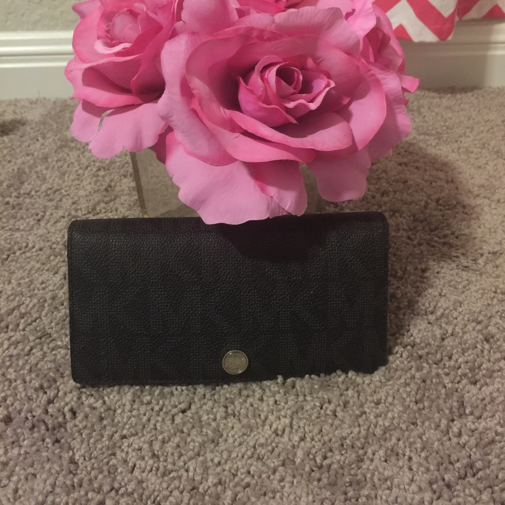 Michael Kors black monogram billfold wallet