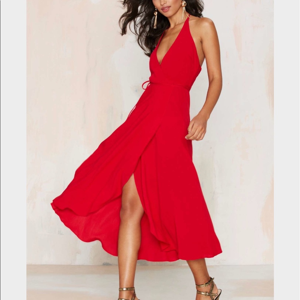 After Party Vintage Better Off Red Wrap Dress