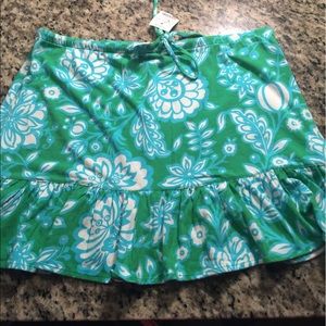 🌺 J. Crew Mini Skirt Blue & Green Great Cover Up
