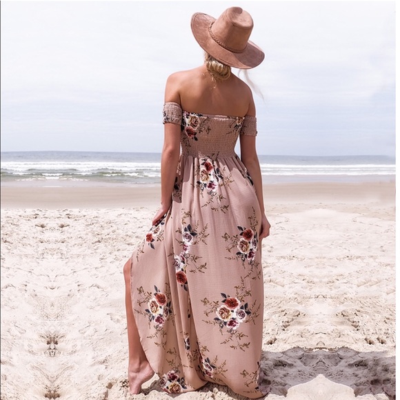 JUST IN! ✨Off Shoulder Floral Pattern Maxi Dress✨ - Picture 4 of 5