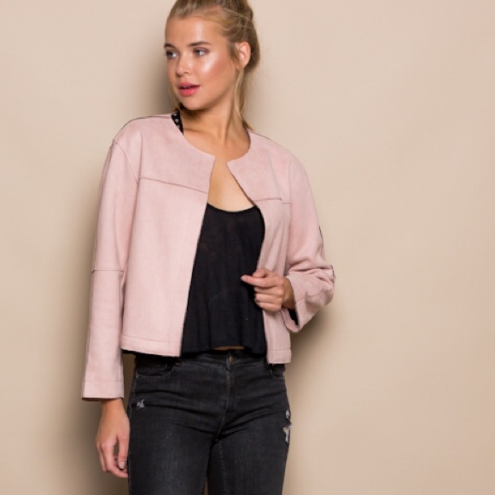 Dusty Rose Suede Look Jacket