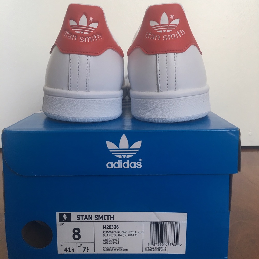 Stan Smith red and white sneakers- never worn!