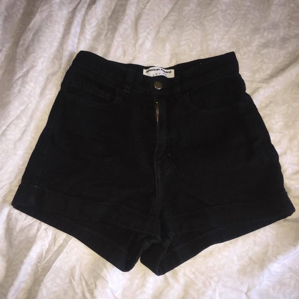 American Apparel Black Denim Shorts