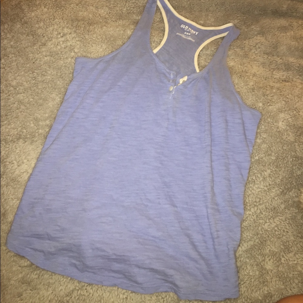 Old Navy blue tank top with buttons