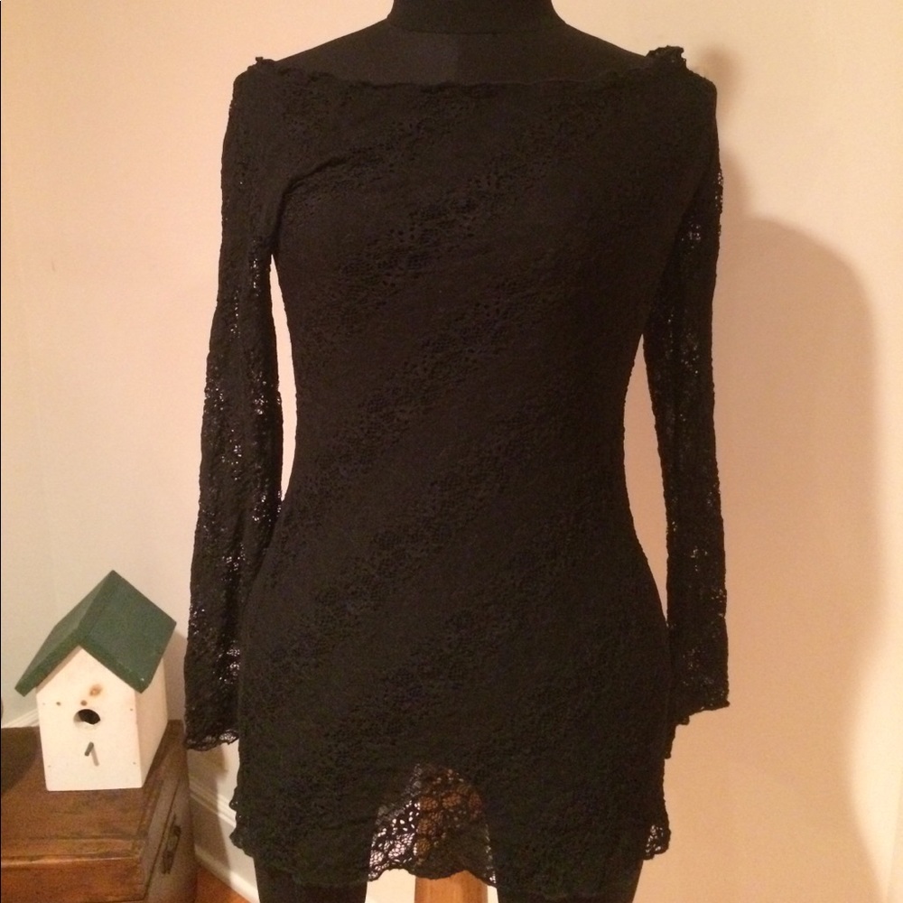 4/$15 SUPER SALE Black Lace Shirt