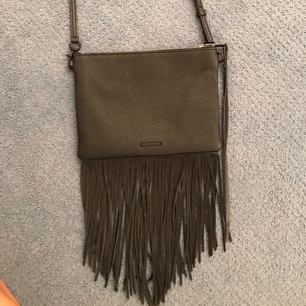 Black fringe Rebecca Minkoff cross body.