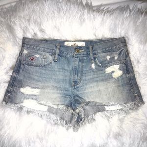 Light wash Hollister Denim high waisted shorts