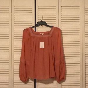 NWT Lauren Conrad, burnt orange blouse.
