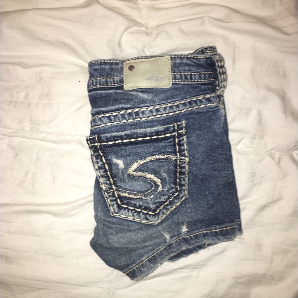silver jean shorts love love these