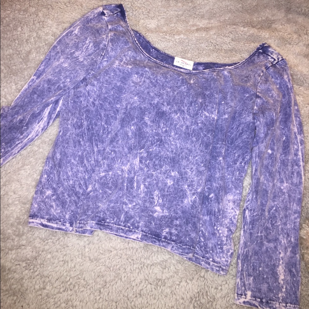 Tye-dye long sleeve crop top, size M