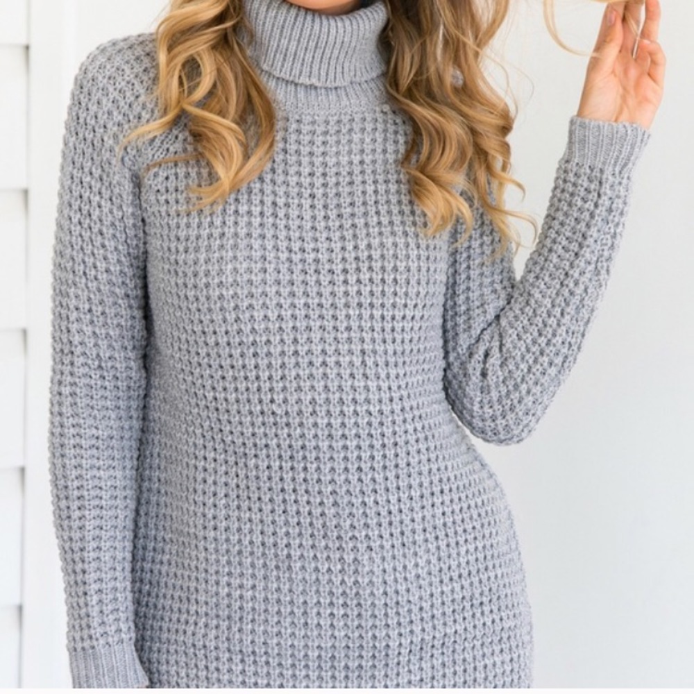 Gray Knit Turtleneck sweater