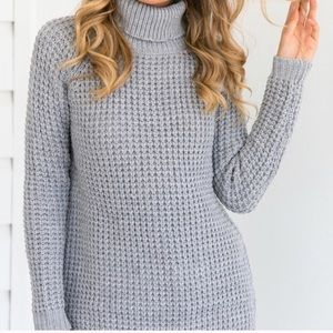 Gray Knit Turtleneck sweater