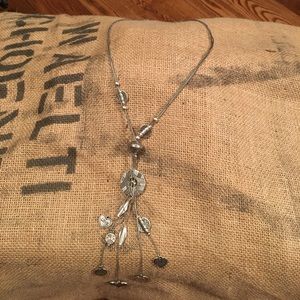 Lia Sophia silver 33" necklace w/ decorative drop