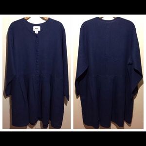 Vintage Flax Engelhart Indigo Linen Smock Dress
