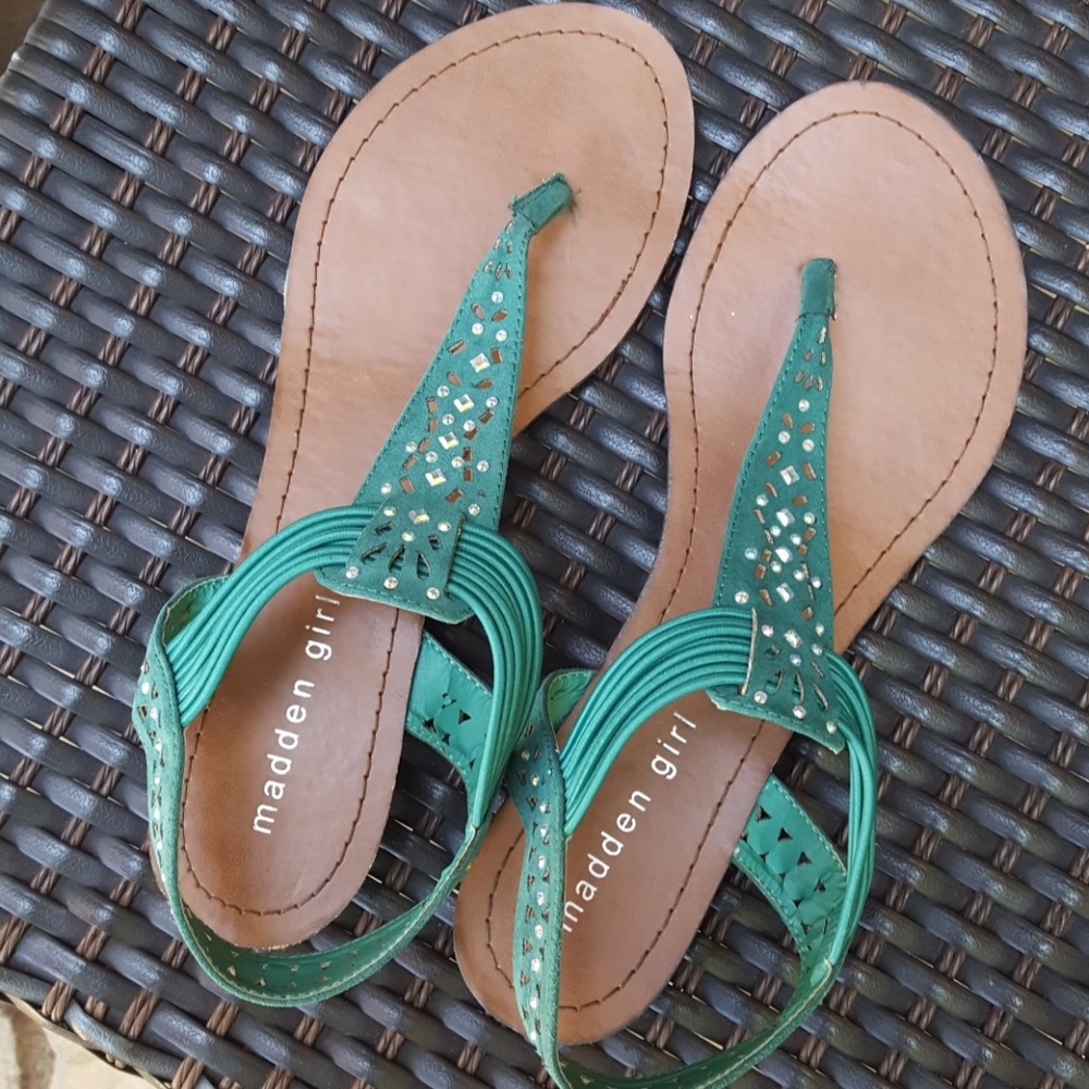 Teal Sandal with Rhinestones