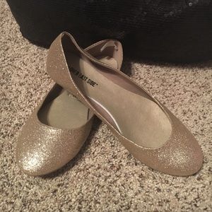 Gold Glitter flats