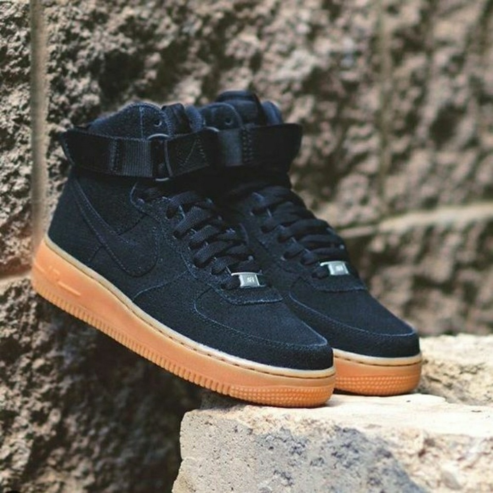 Nike High Top Black Suede Air Force 1