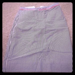 J crew pencil skirt knee length stripe