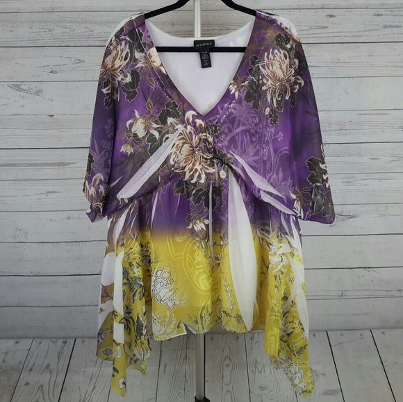 Lane Bryant Tops - Lane Bryant Floral Print Tunic Top Plus Size 26/28