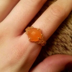 Reserved 10kt Gold Orange Gemstone Ring