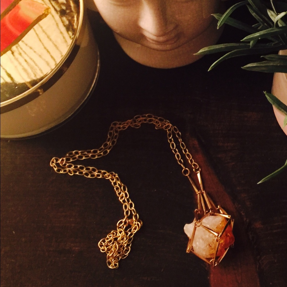 Anthropologie Caged Stone necklace.