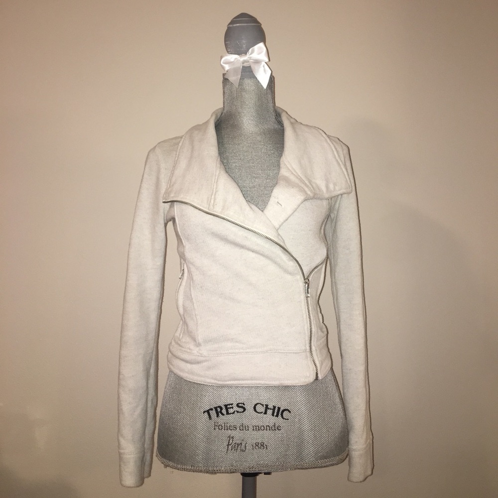 White Cotton Moto Jacket