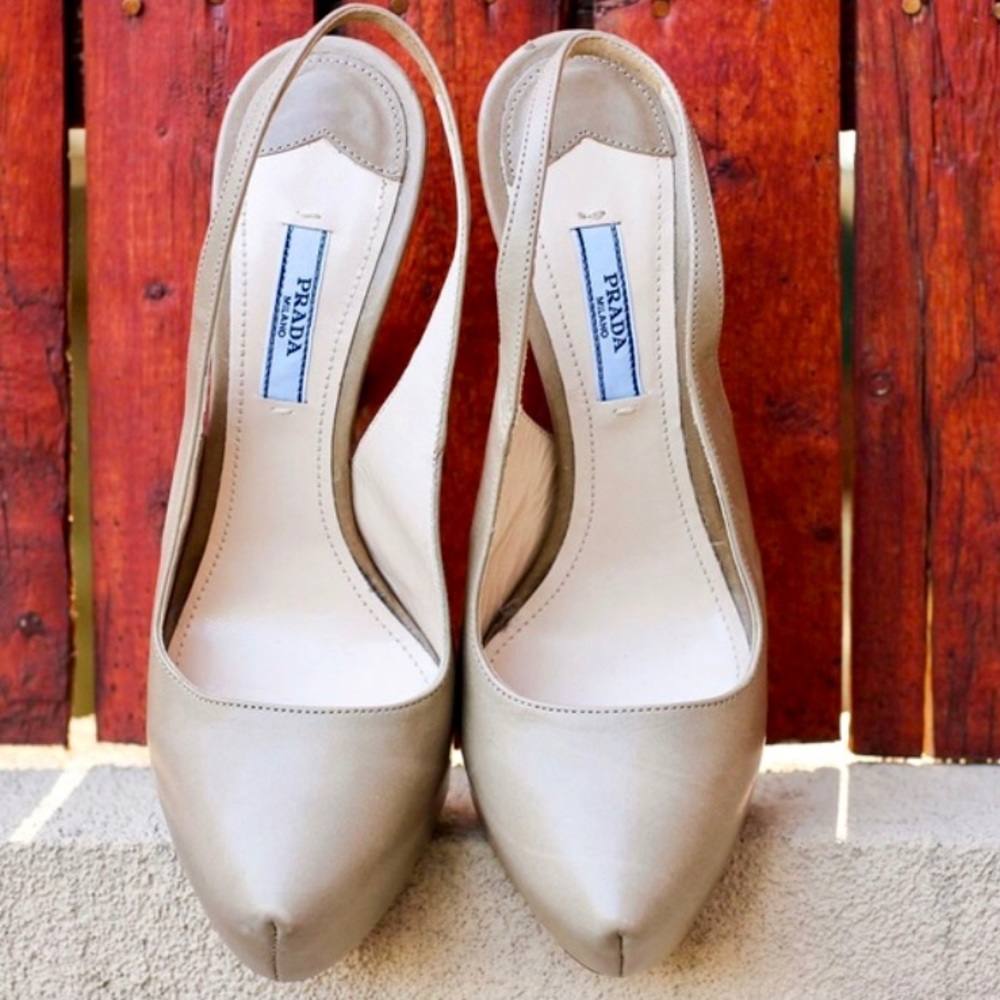 *NEW* PRADA STILETTOS (NUDE LEATHER)