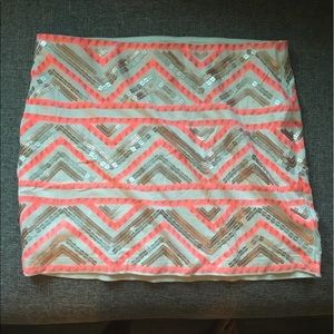 Express Sequined Design Cotton Skirt