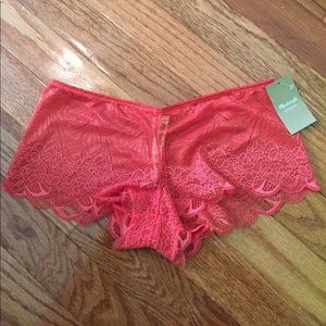 Madewell Coral Lace Boyshort
