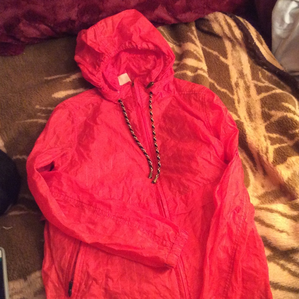 Free people red wind breaker
