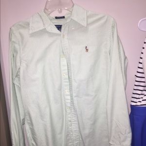 Polo pin stripe button up