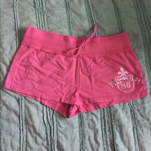 PINK royalty distressed lounge shorts