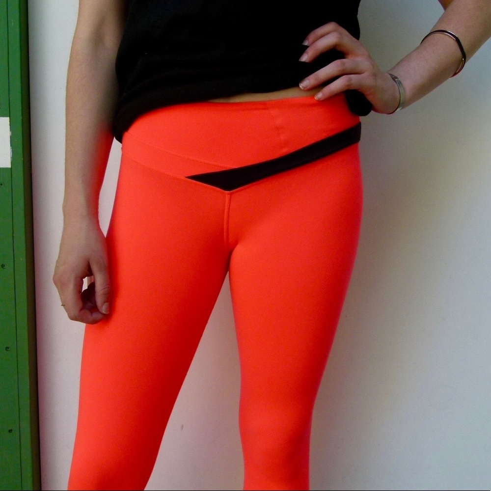 Bright orange leggings