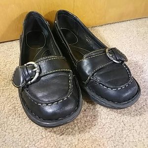 BORN Black Leather Loafer Flat Shoes Sz 6.5